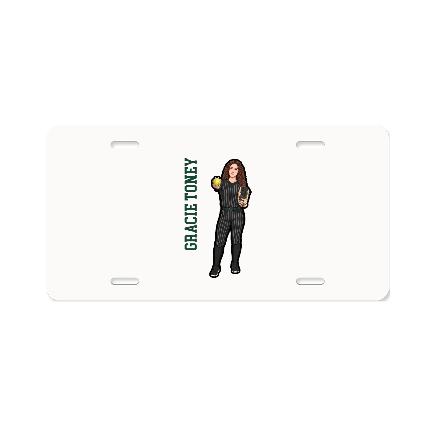 License Plate — Name Vertical in Classic