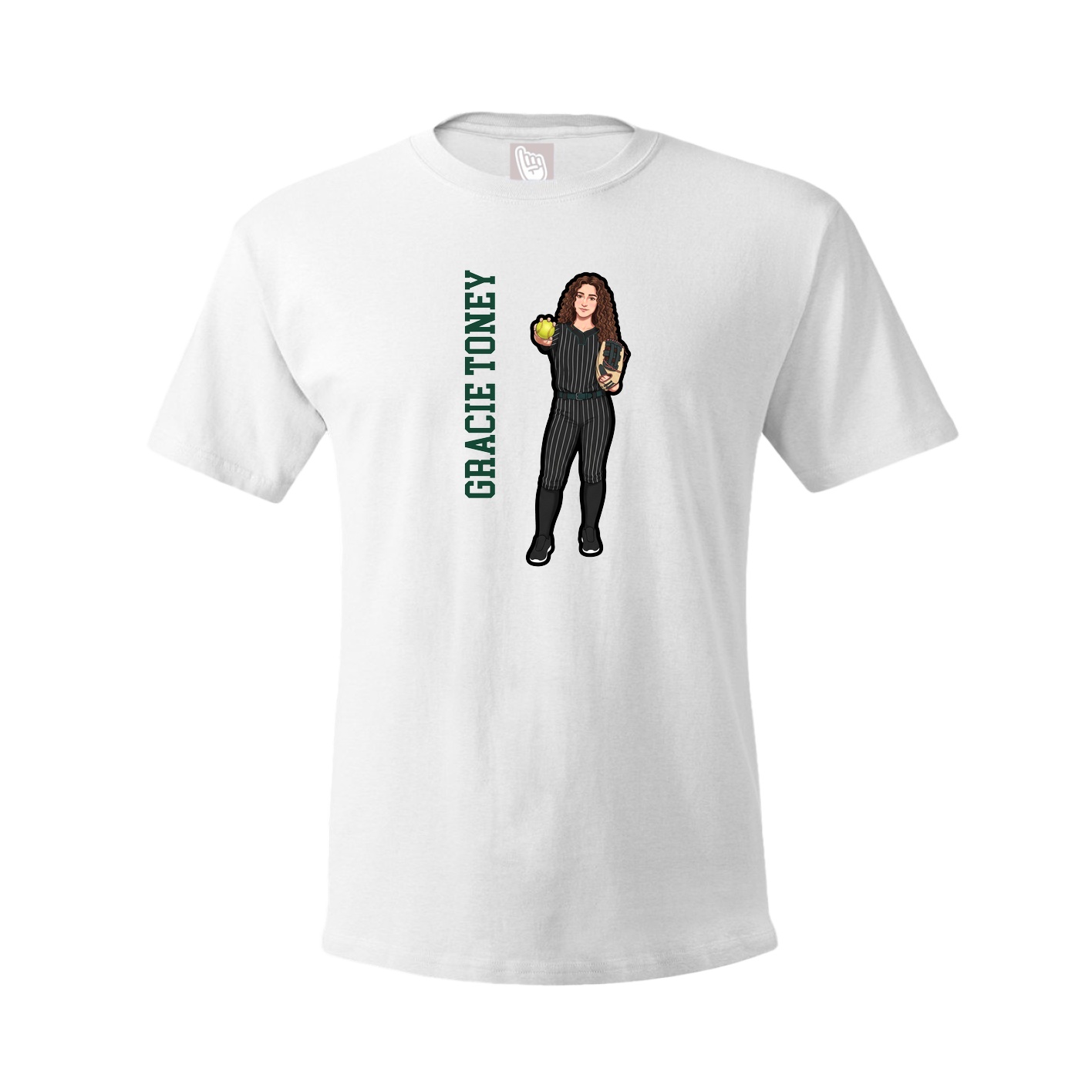 Youth Tee — Name Vertical in White
