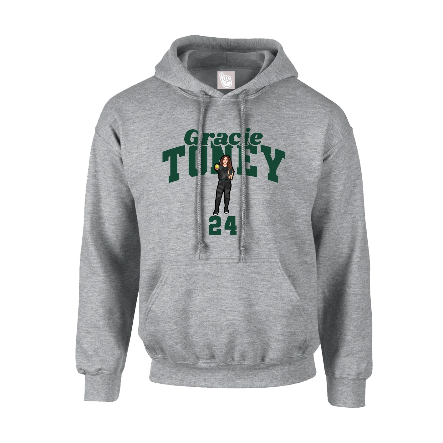 Youth Hoodie — Signature Arch in Grey