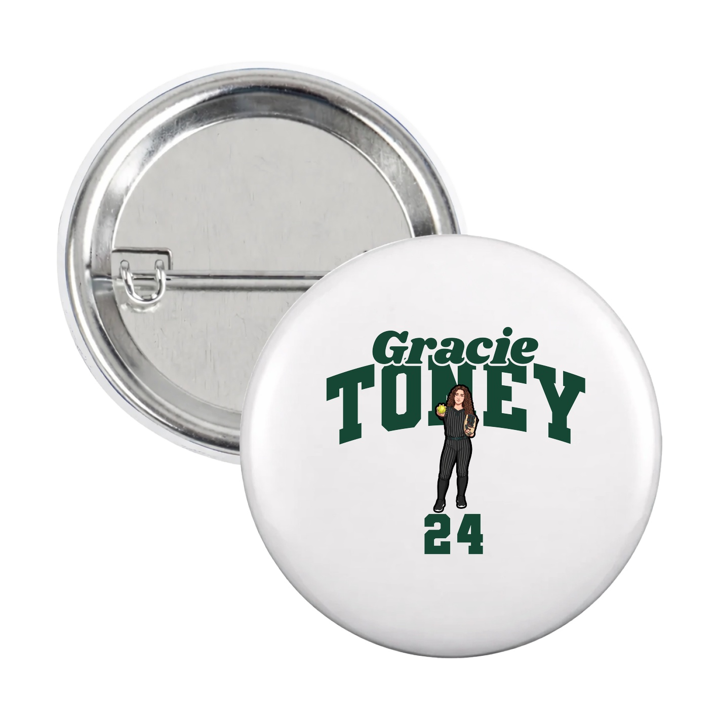 Game Day Button — Signature Arch in White