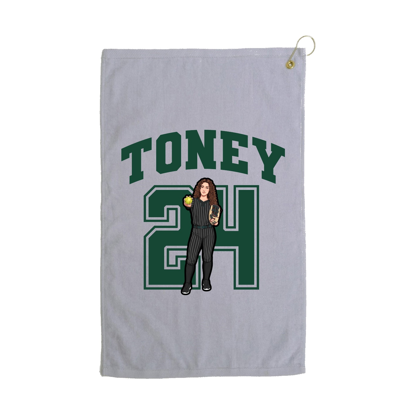 Golf Towel — Number in Grey