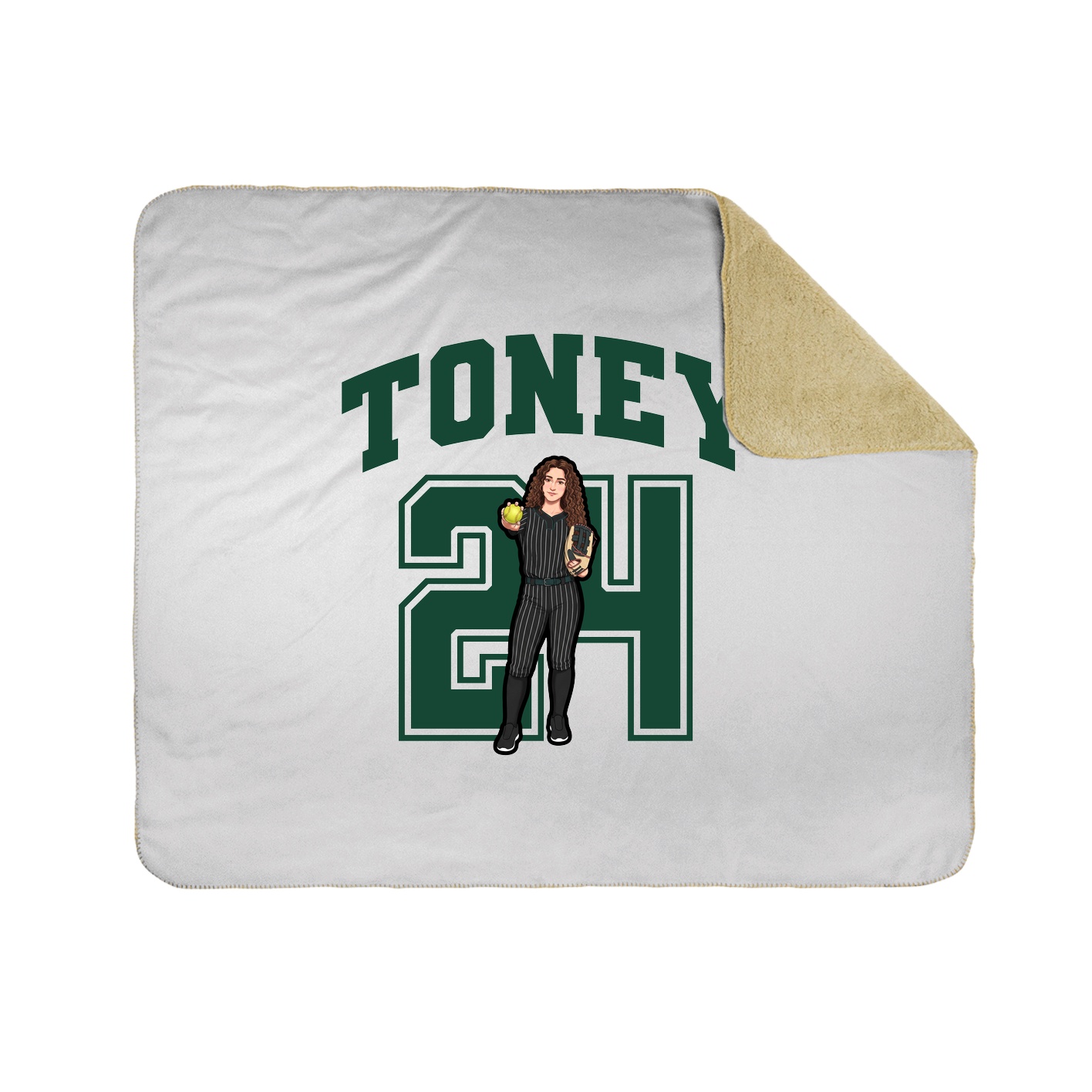 Throw Blanket — Number in White