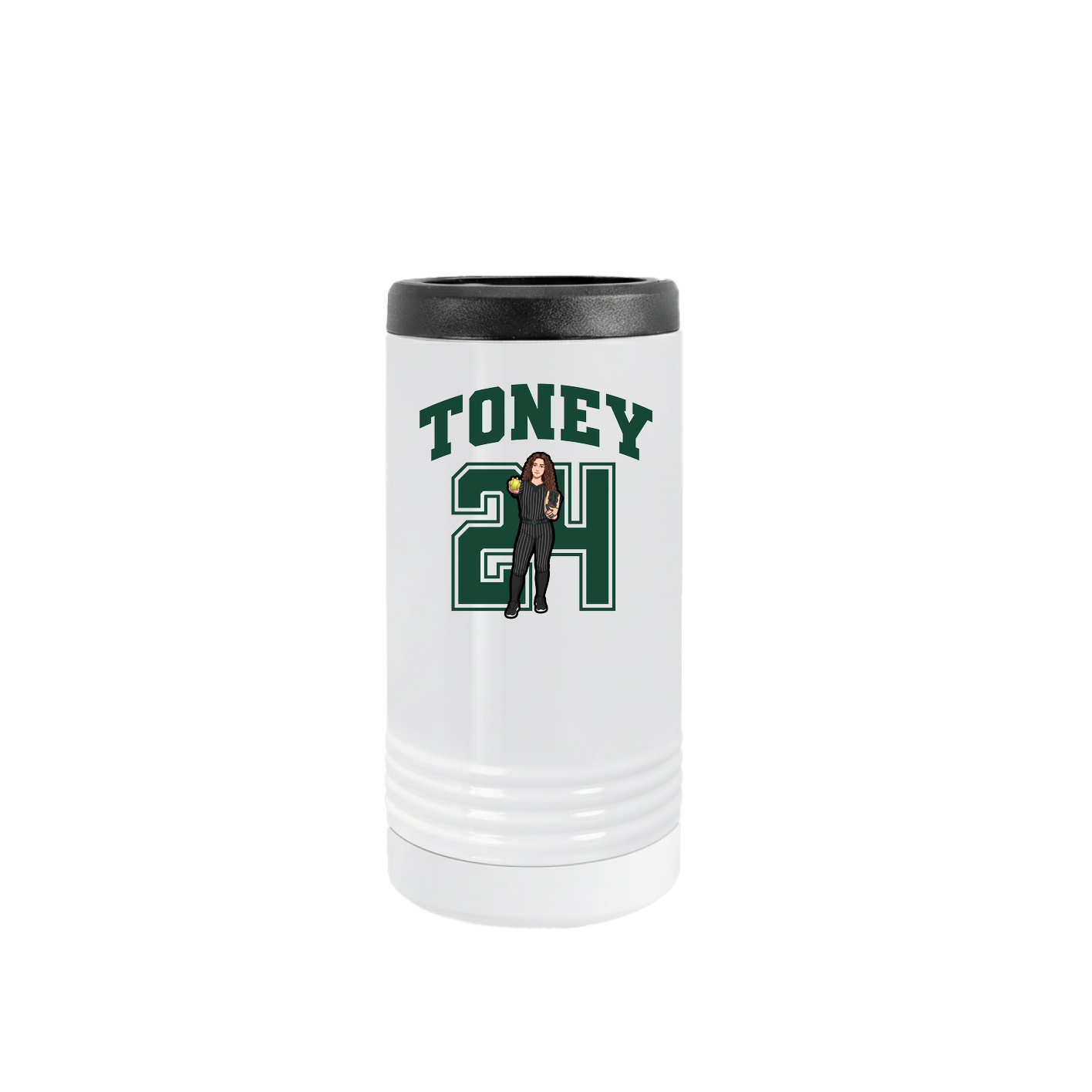 Slim Beverage Holder — Number in White