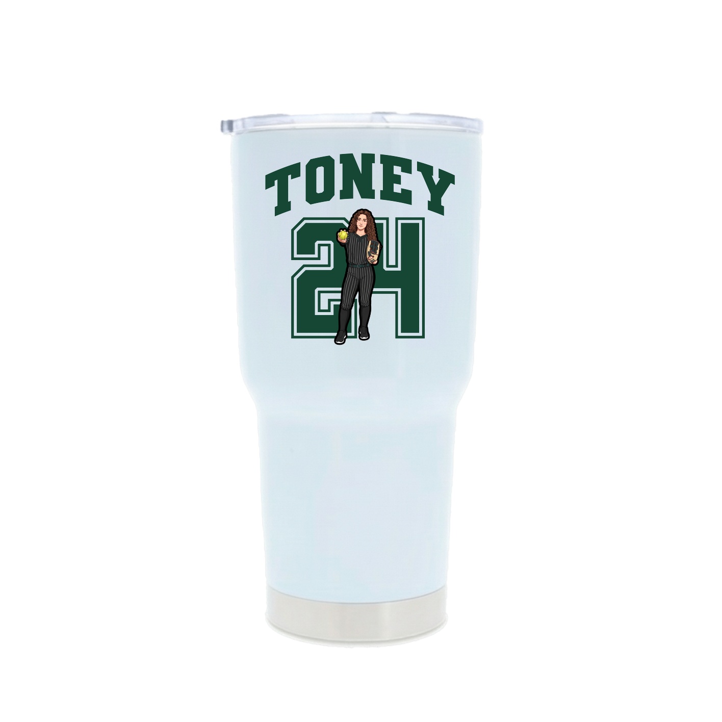30oz Stainless Steel Tumbler — Number in White