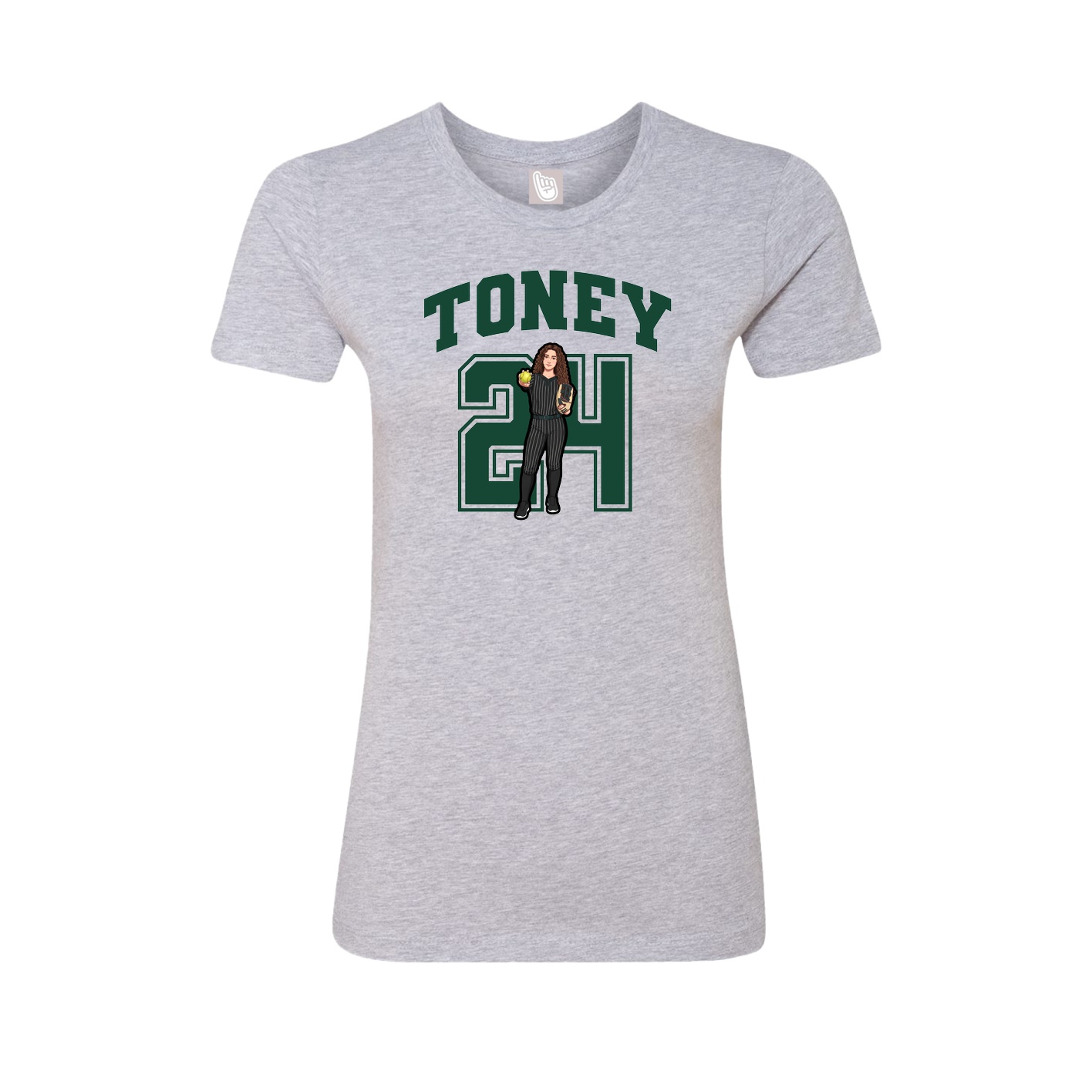 Fitted Women's Tee — Number in Grey