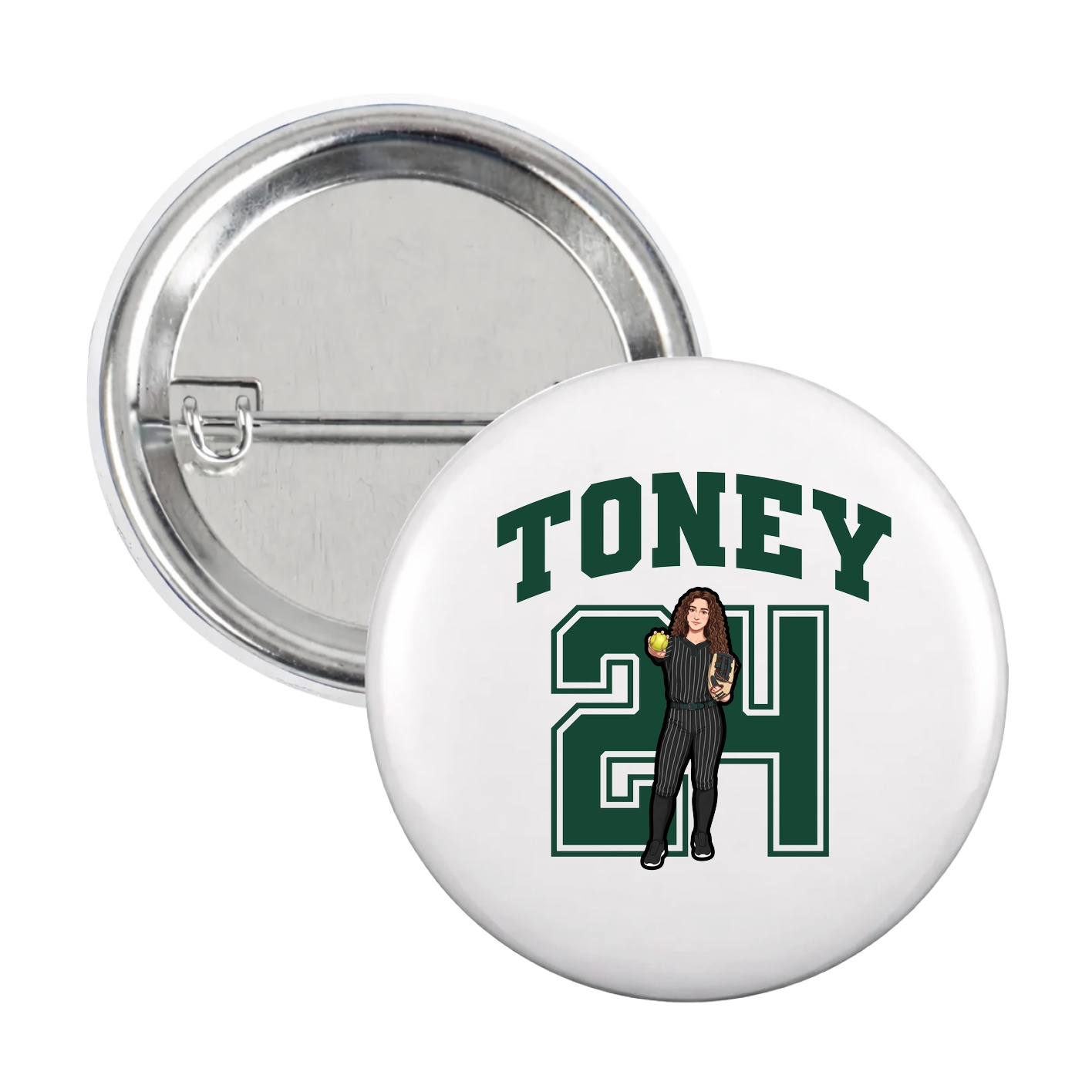 Game Day Button — Number in White