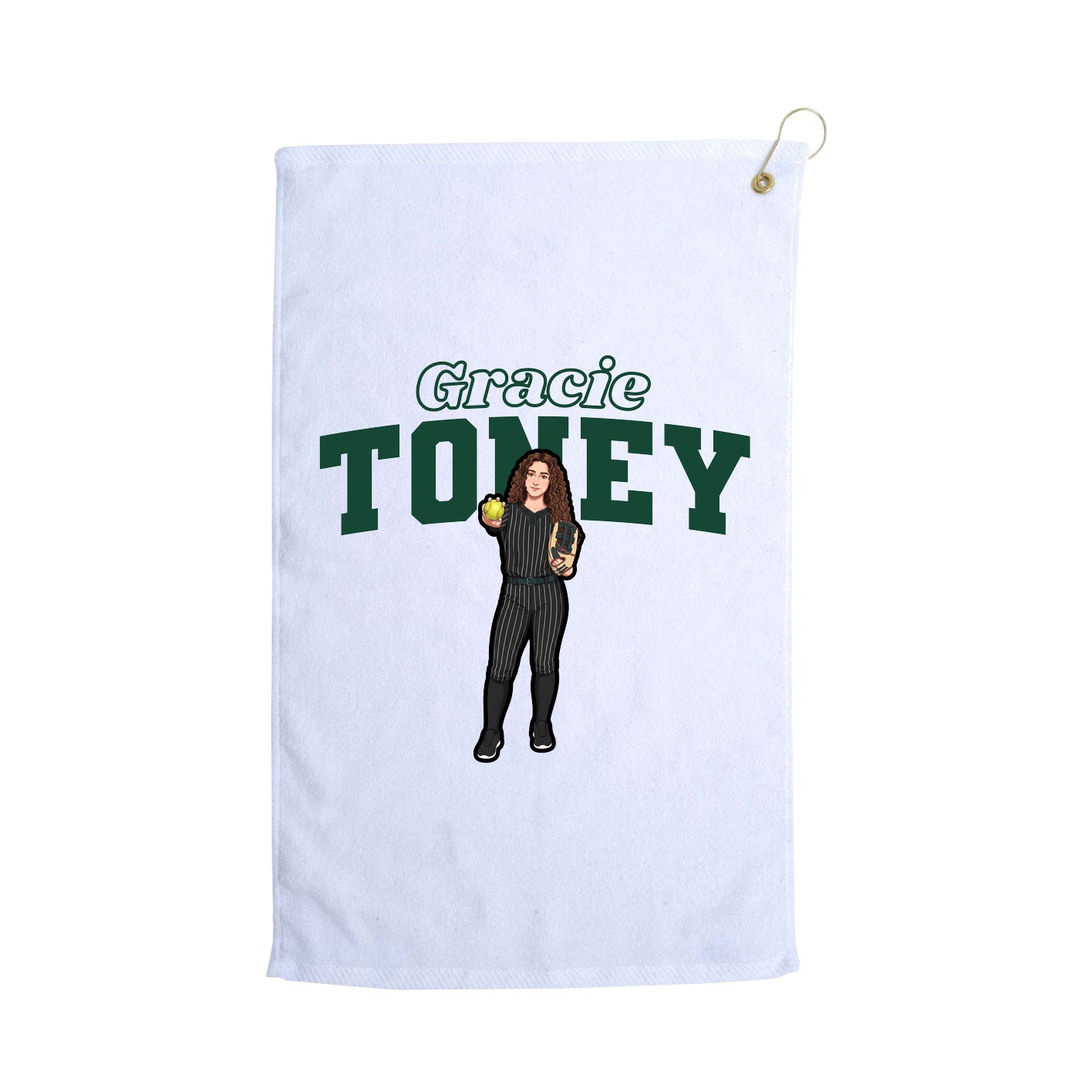 Golf Towel — Name Arch in White