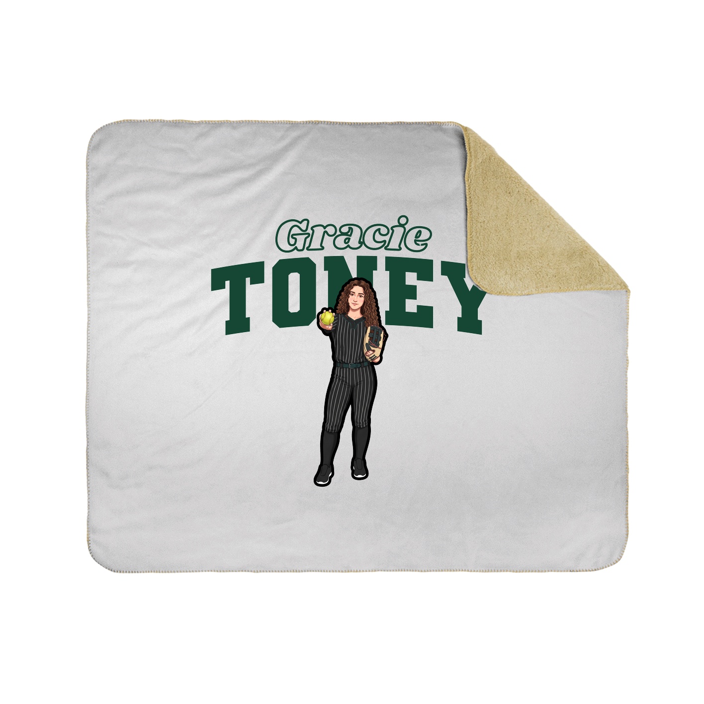 Throw Blanket — Name Arch in White