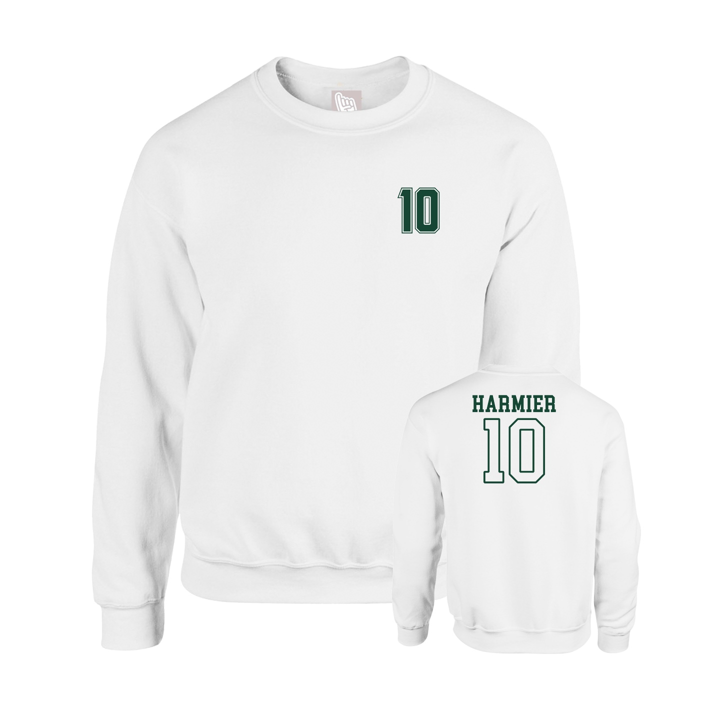 Fleece Crew — Chest Back in White