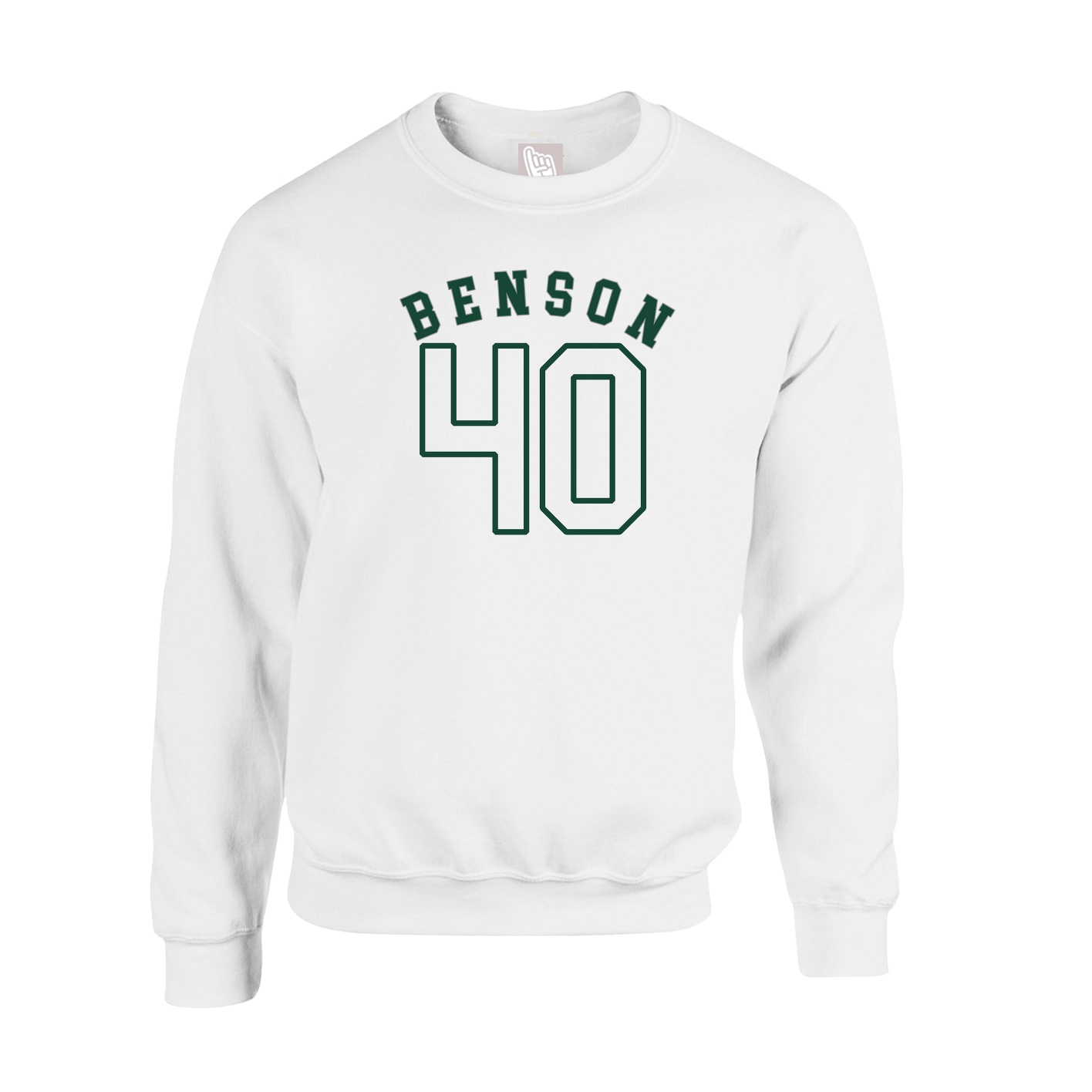 Fleece Crew — Shirsey Arch in White