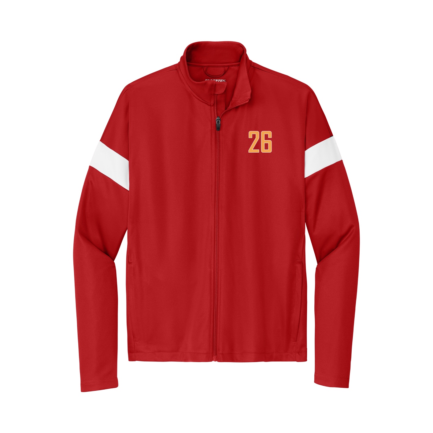 Team Travel Full-Zip Jacket — Front Shirsy in Cardinal/White
