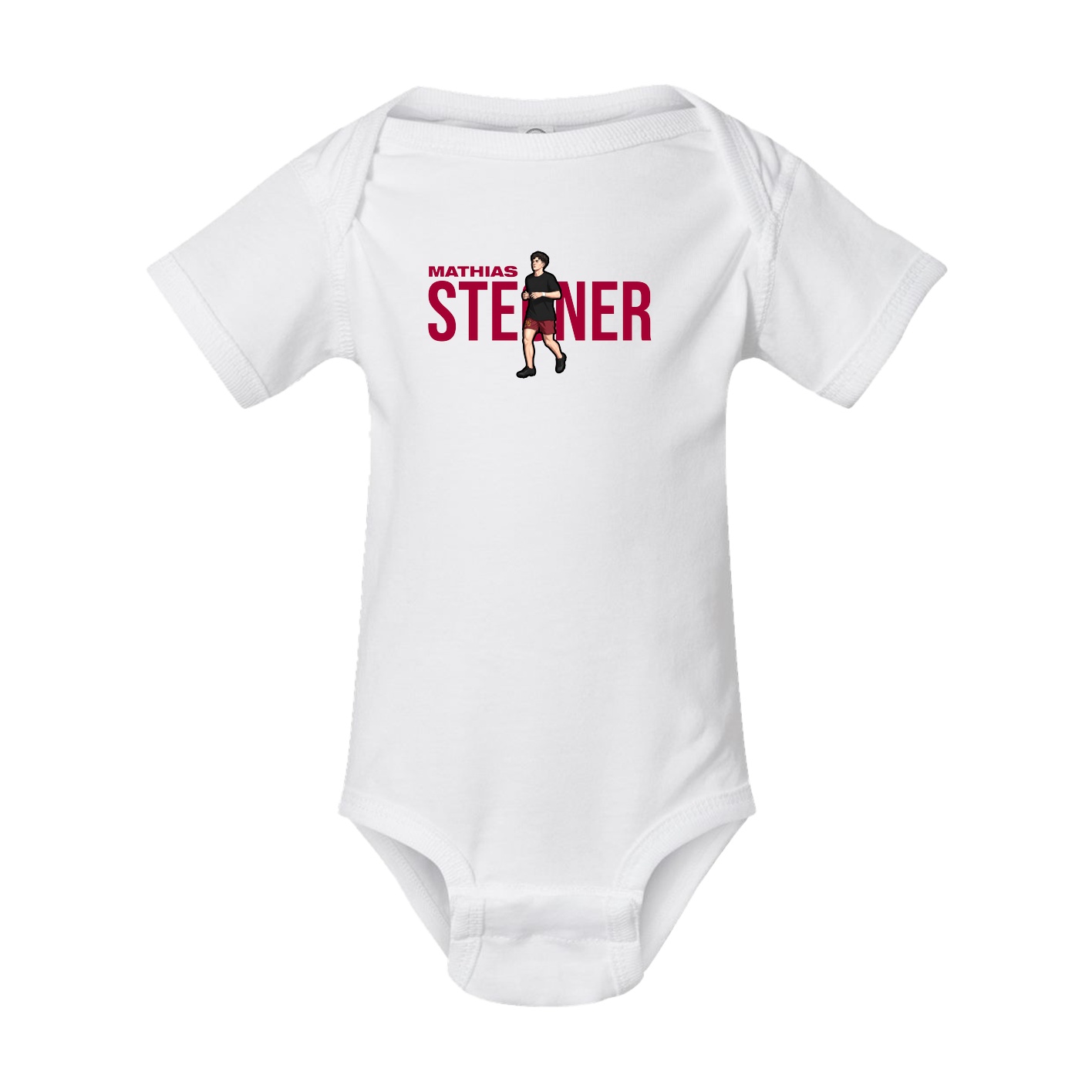 Baby Onesie — Player Name in White