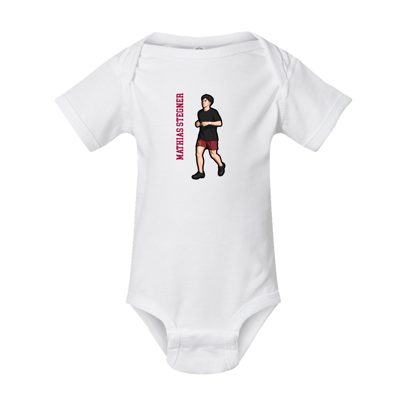 Baby Onesie — Name Vertical in White