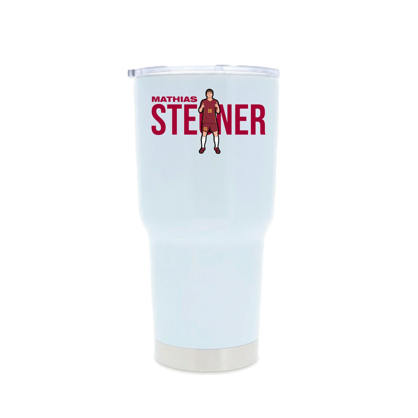 30oz Stainless Steel Tumbler — Player Name in White