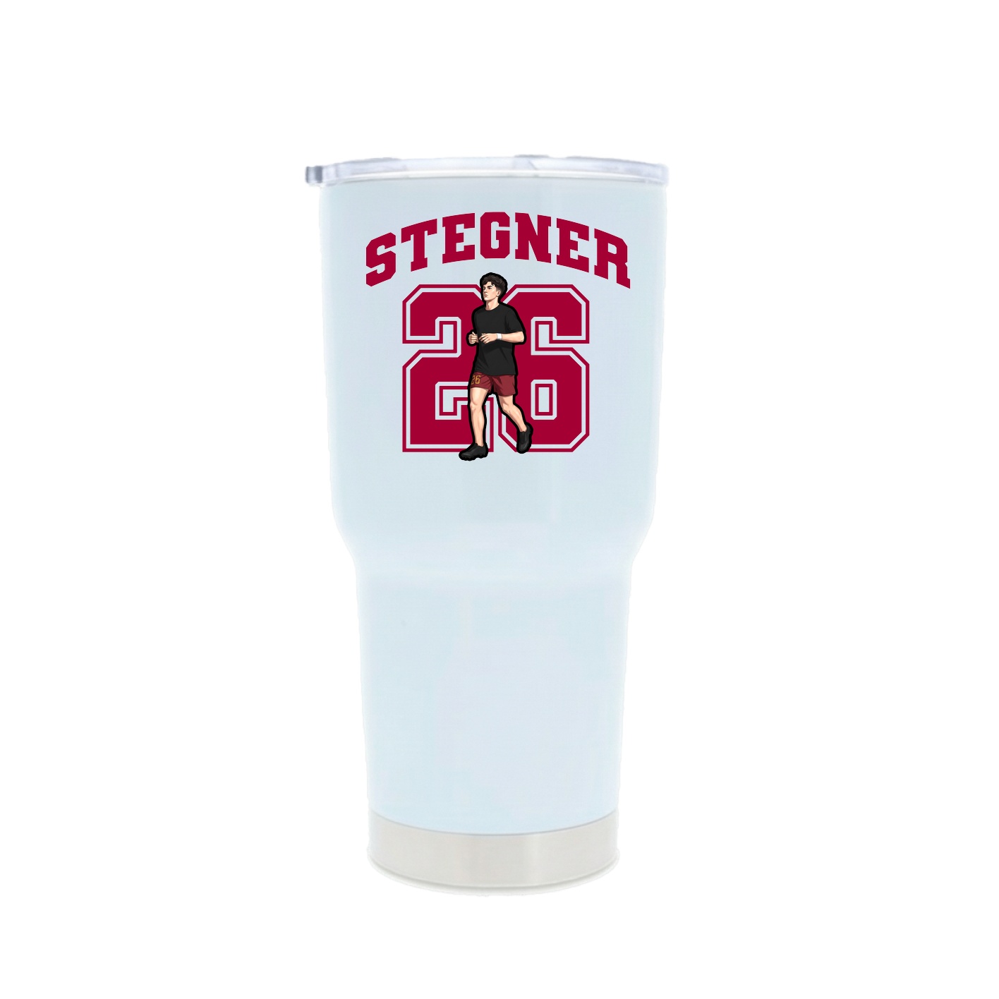 30oz Stainless Steel Tumbler — Number in White