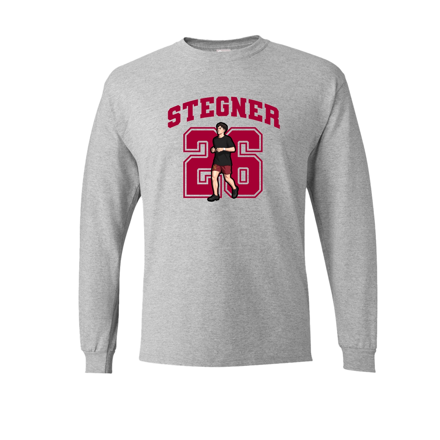 Long Sleeve Tee — Number in Grey