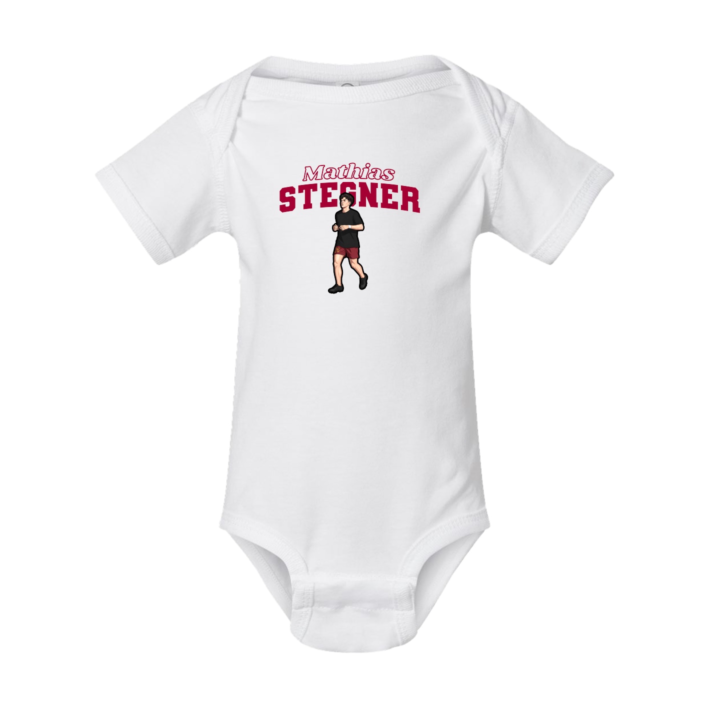 Baby Onesie — Name Arch in White