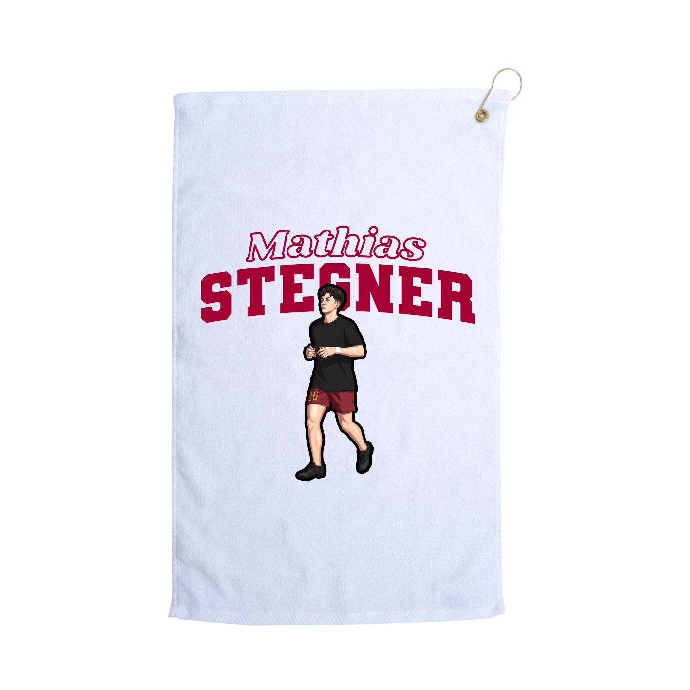 Golf Towel — Name Arch in White