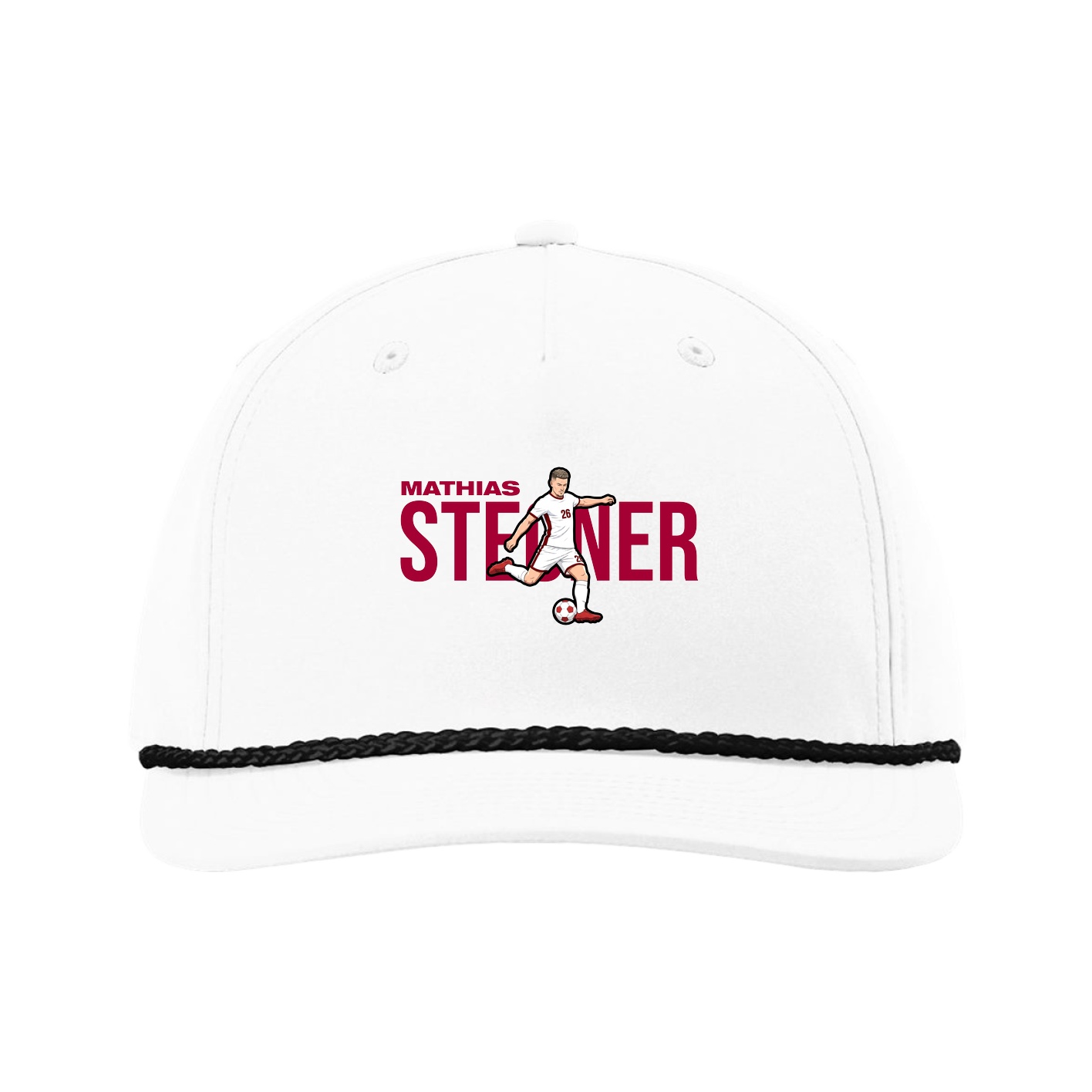 Five-Panel Classic Rope Cap — Player Name in White