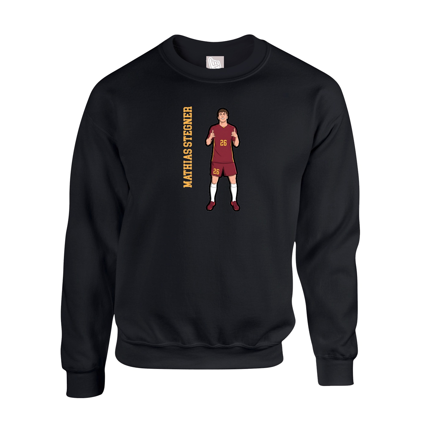 Fleece Crew — Name Vertical in Black