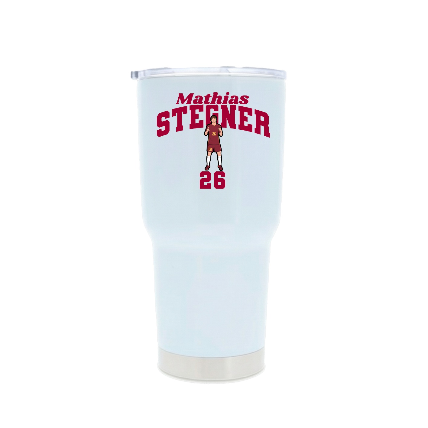 30oz Stainless Steel Tumbler — Signature Arch in White