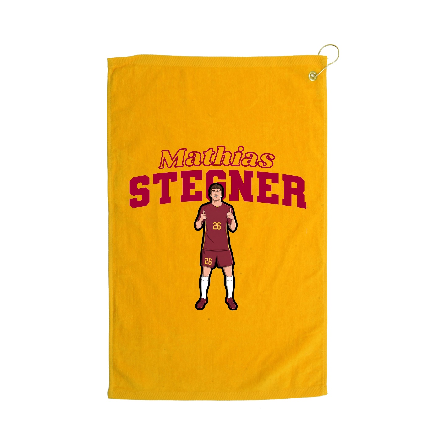 Golf Towel — Name Arch in Gold