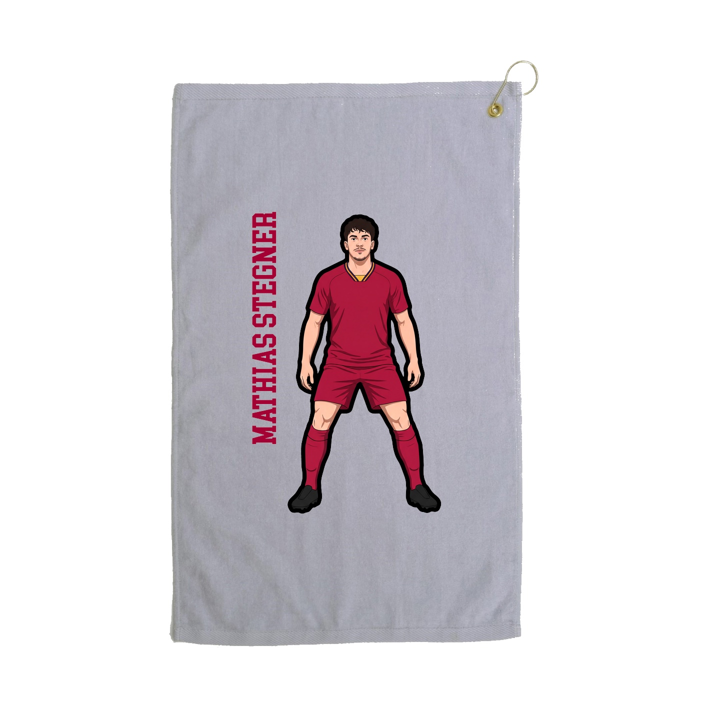 Golf Towel — Name Vertical in Grey