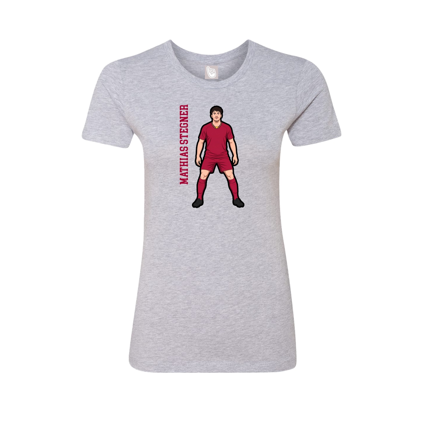 Womens Tee — Name Vertical in Grey