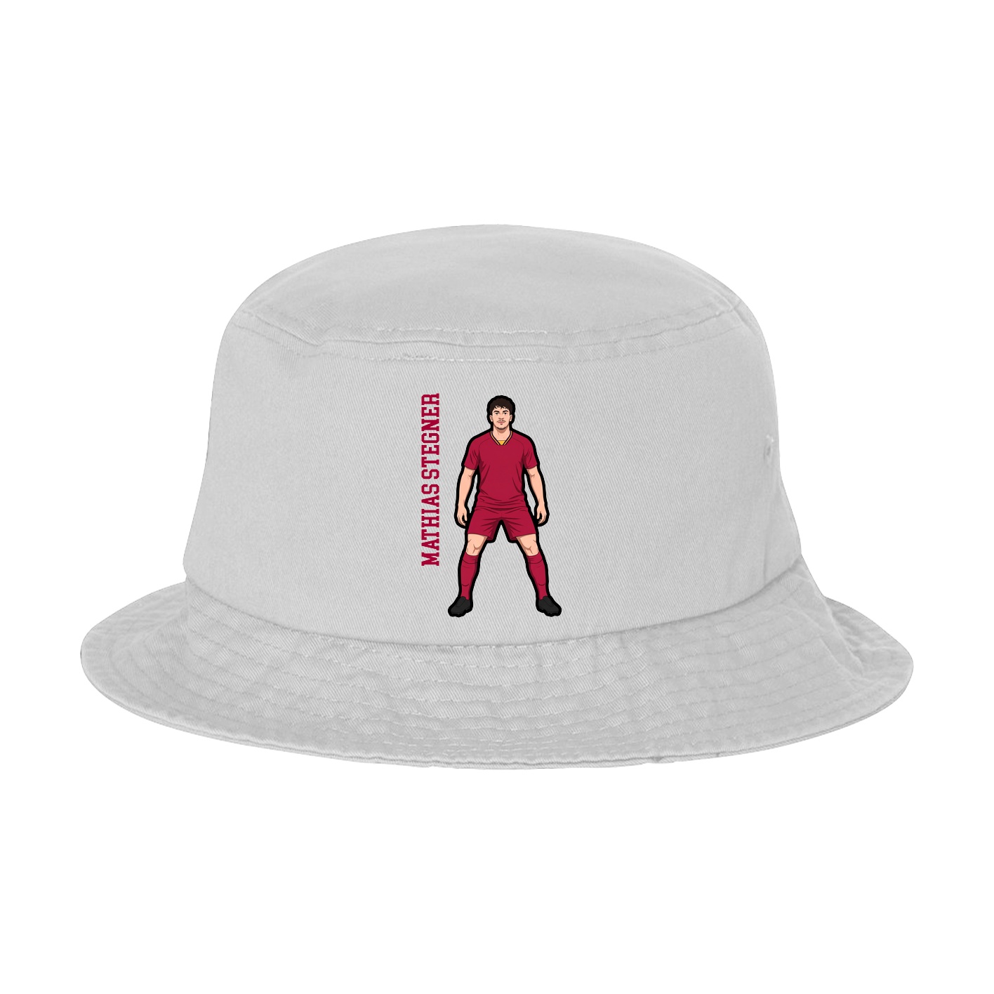 Bucket Cap — Name Vertical in White
