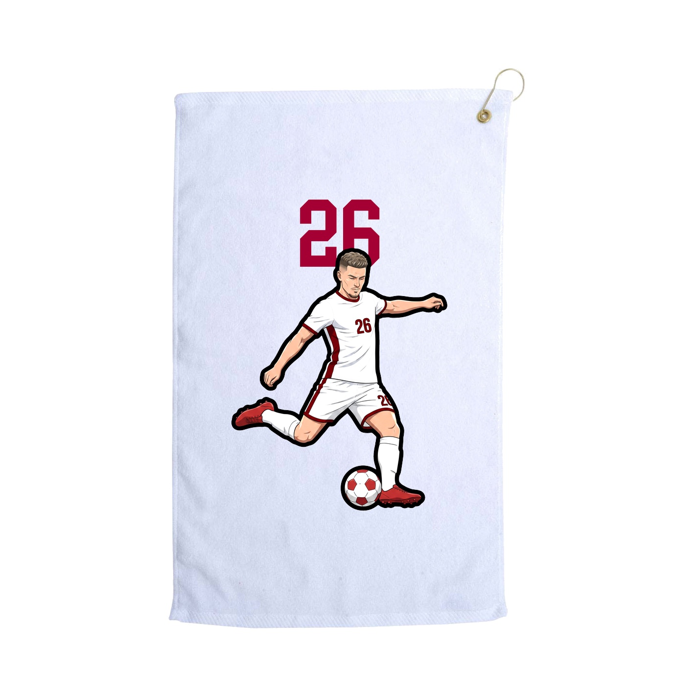 Golf Towel — Number Top in White