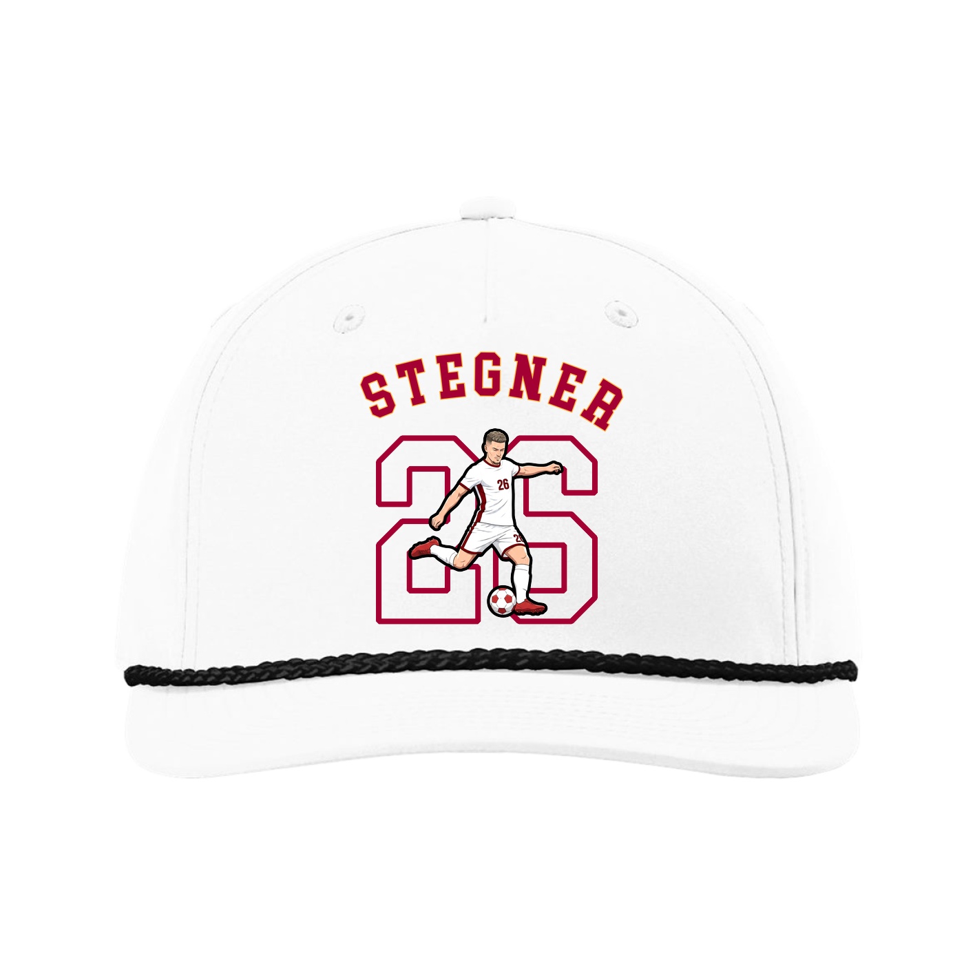 Five-Panel Classic Rope Cap — Shirsey Arch in White