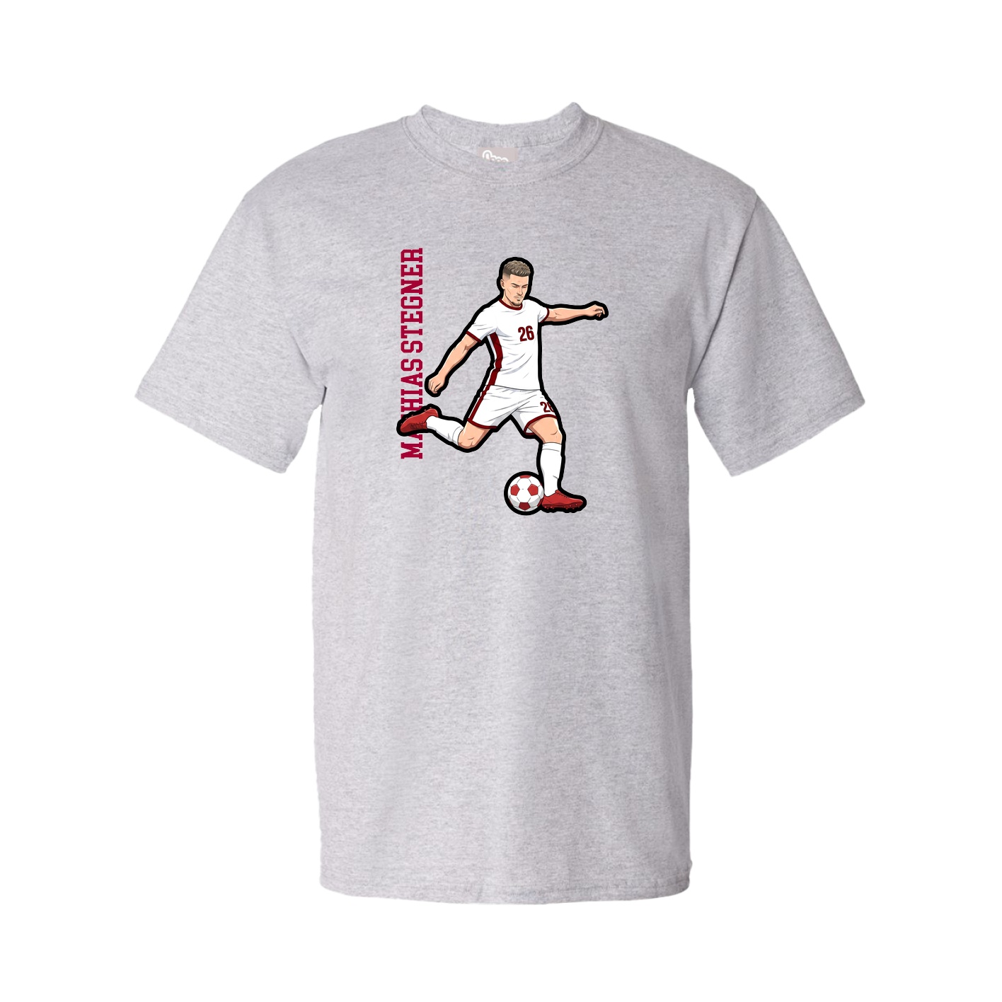 Youth Tee — Name Vertical in Grey