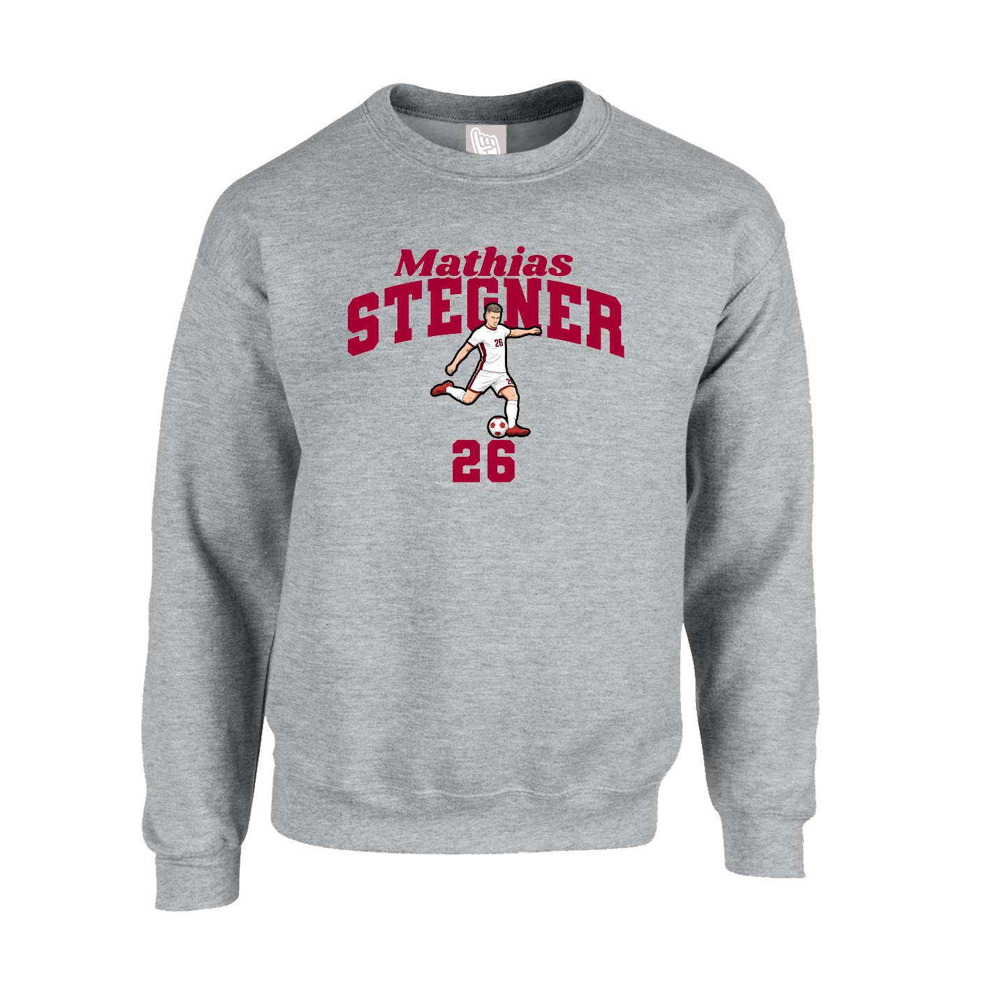 Fleece Crew — Signature Arch in Grey