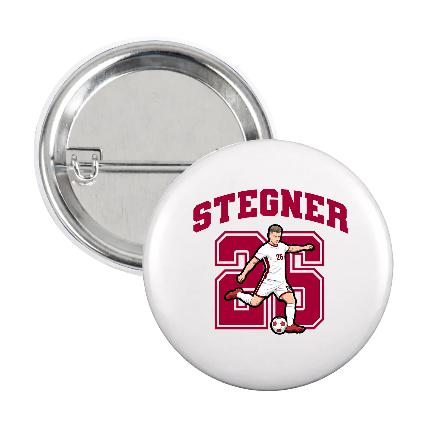 Game Day Button — Number in White