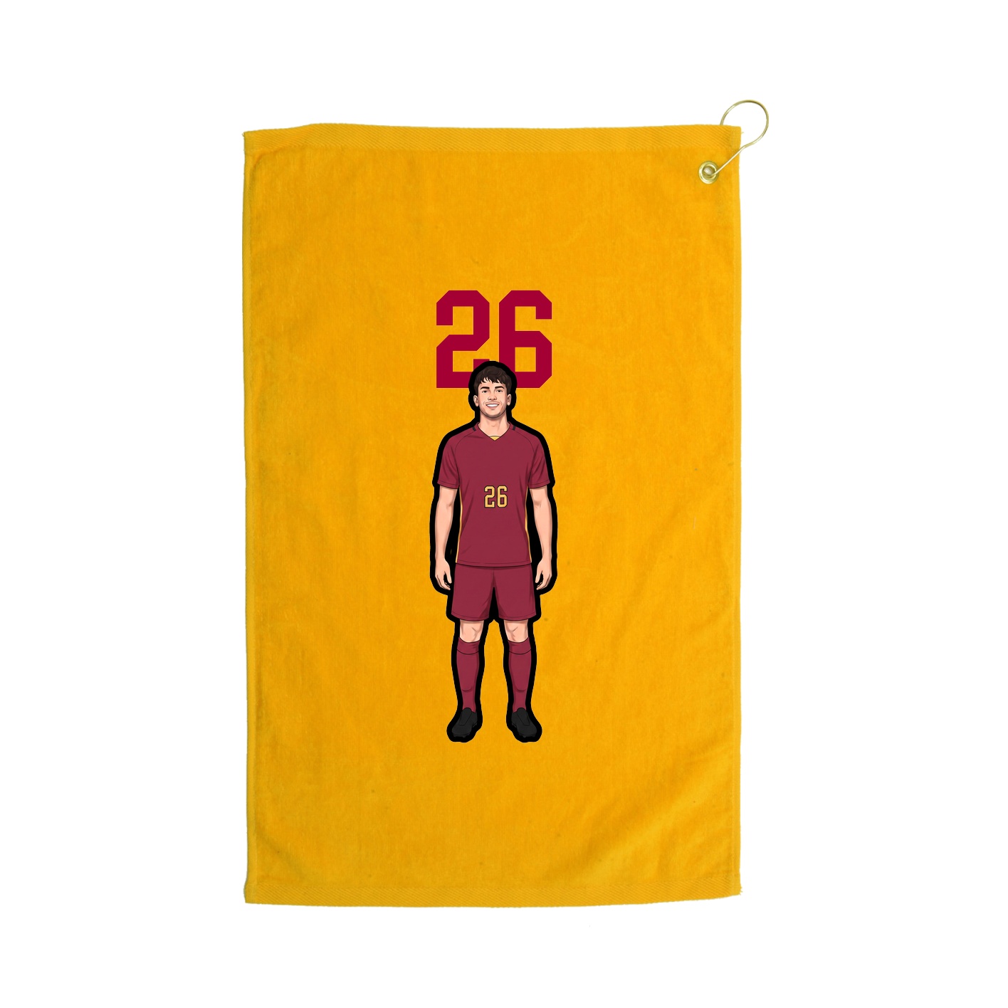 Golf Towel — Number Top in Gold
