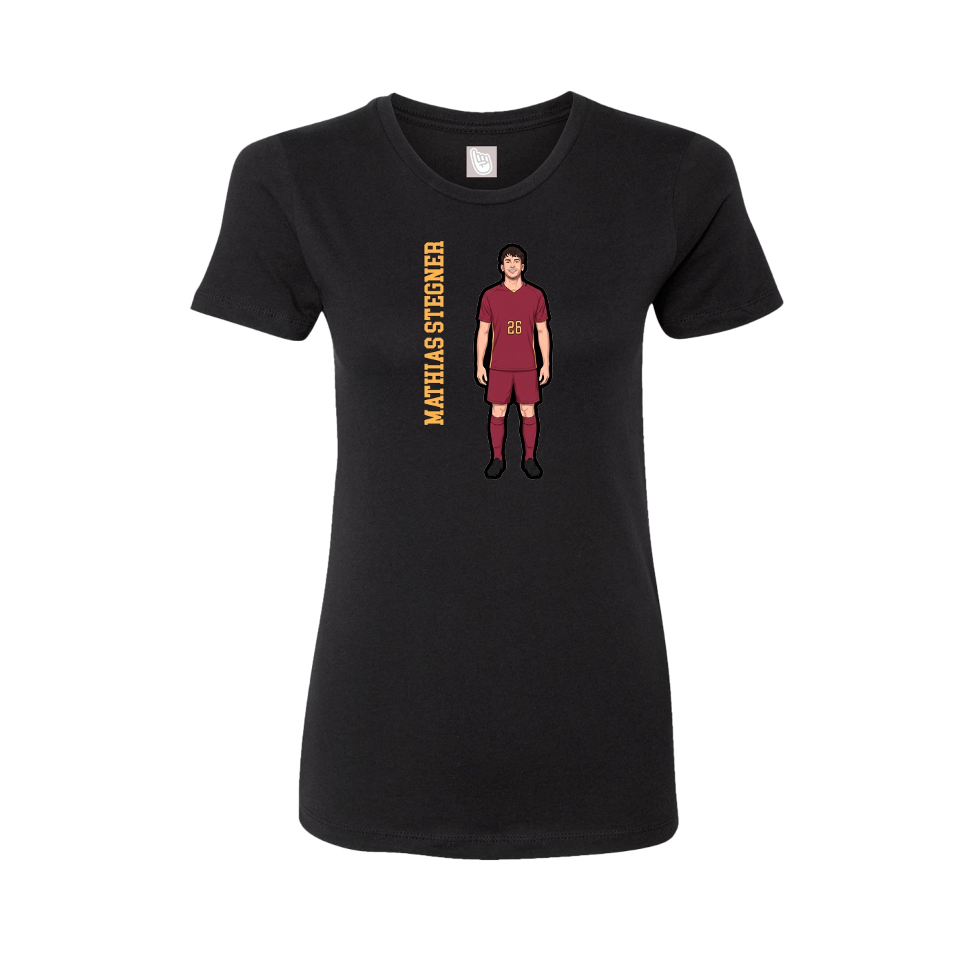 Womens Tee — Name Vertical in Black