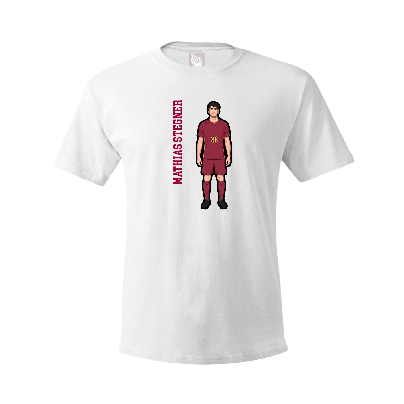 Youth Tee — Name Vertical in White