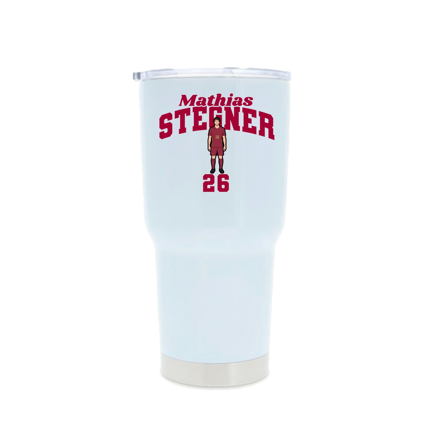 30oz Stainless Steel Tumbler — Signature Arch in White