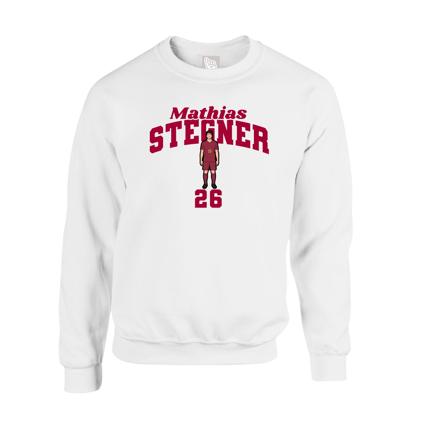 Fleece Crew — Signature Arch in White
