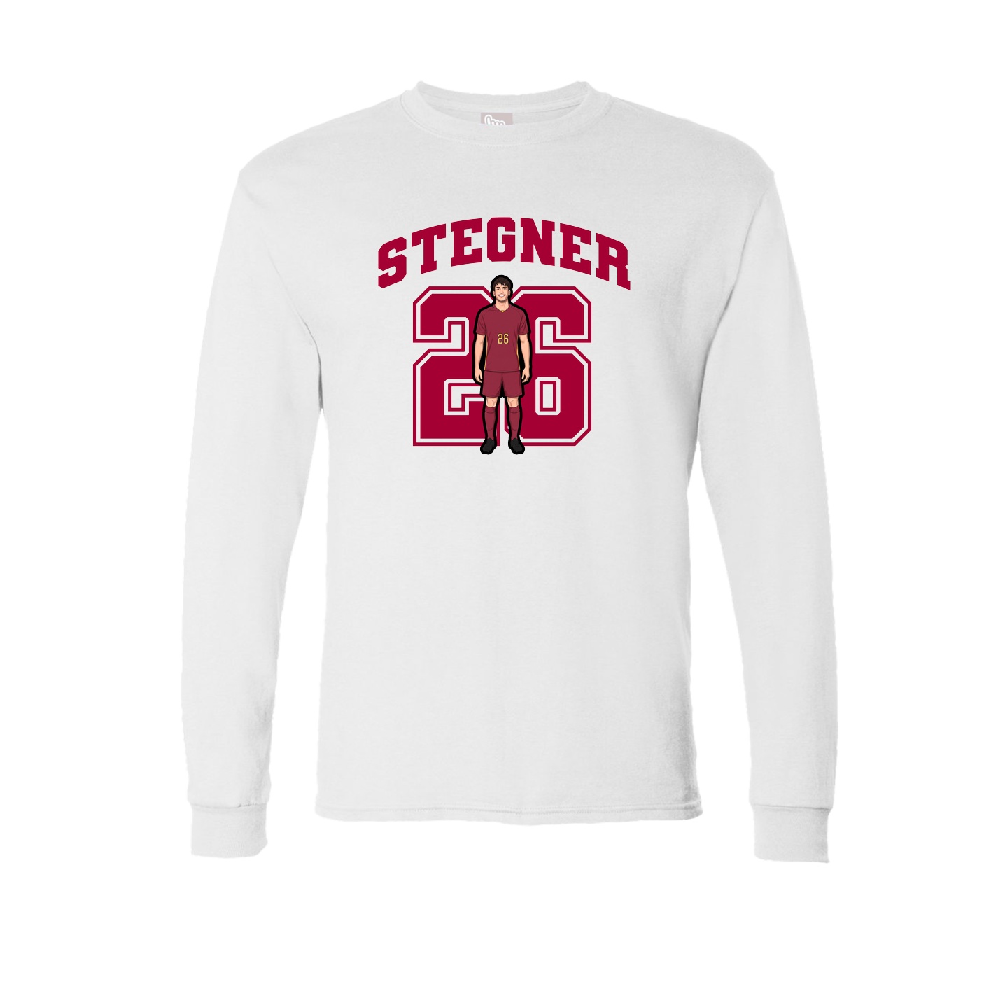 Long Sleeve Tee — Number in White