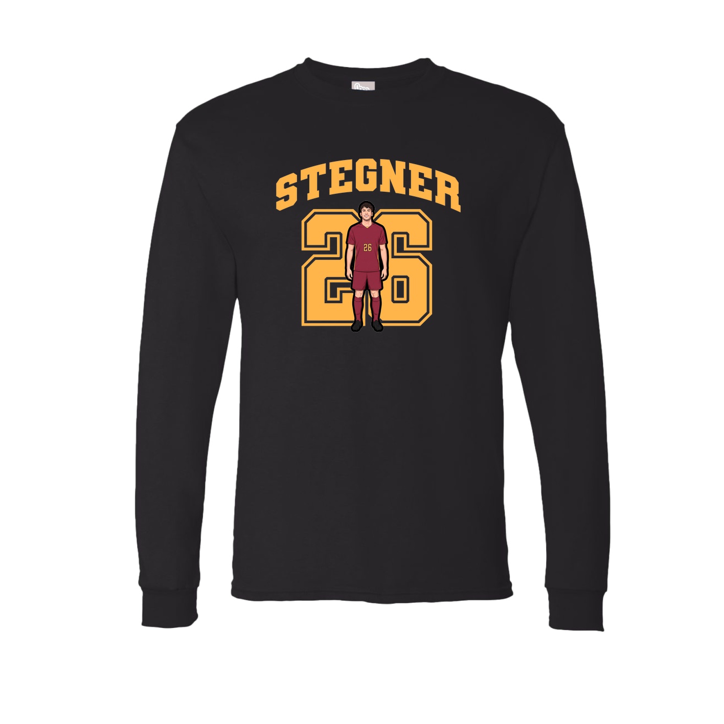 Long Sleeve Tee — Number in Black