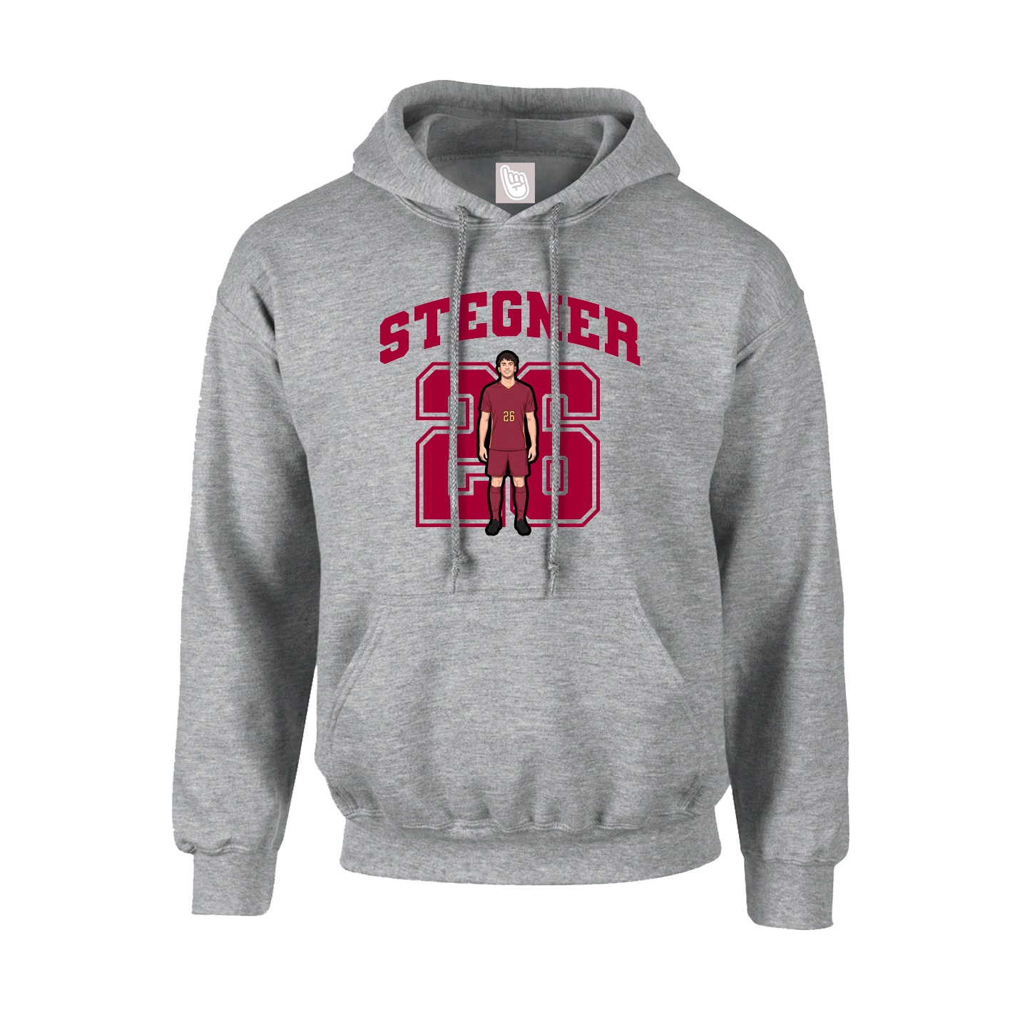 Hoodie — Number in Grey