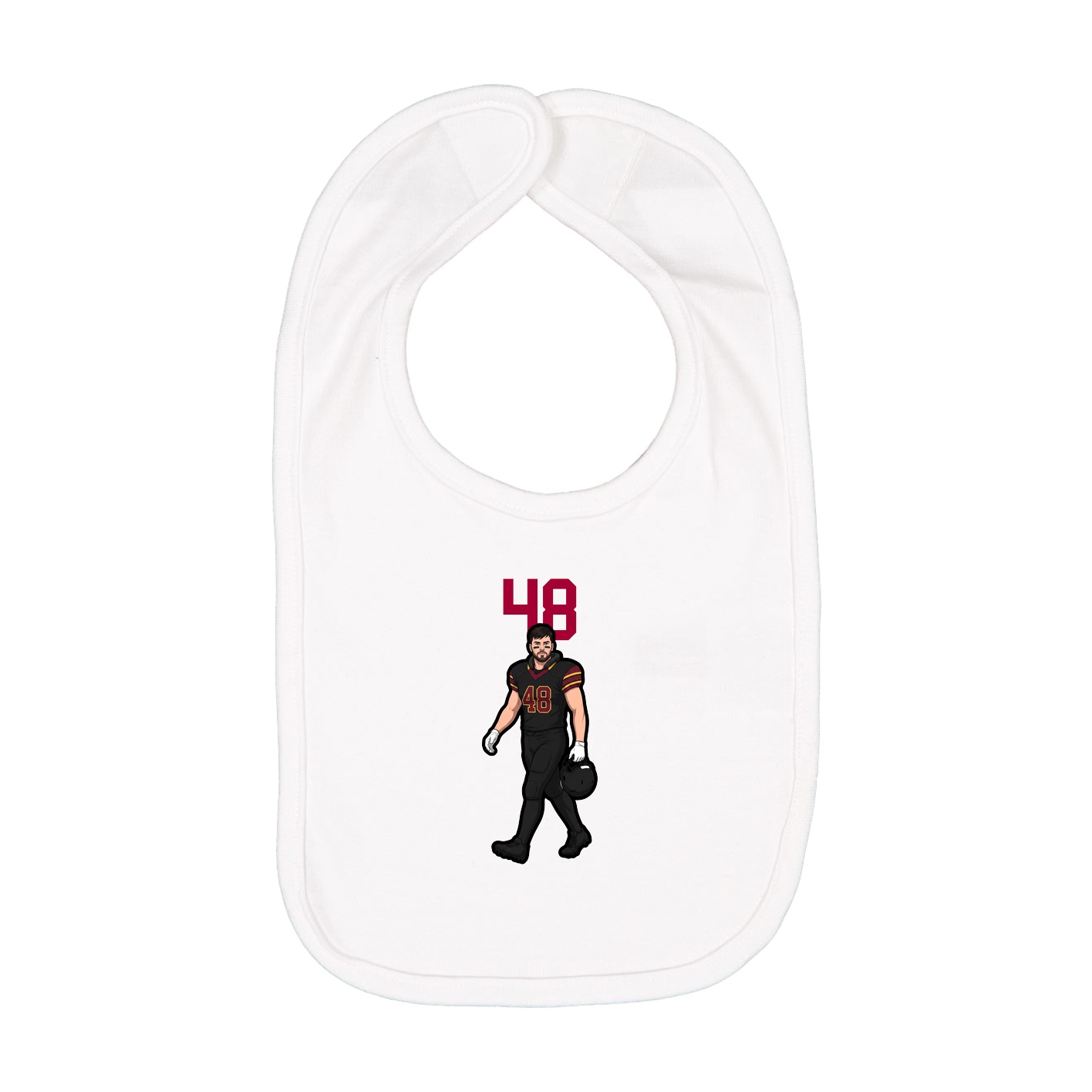 Infant Bib — Number Top in White