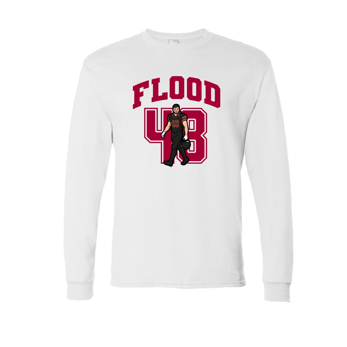 Long Sleeve Tee — Number in White