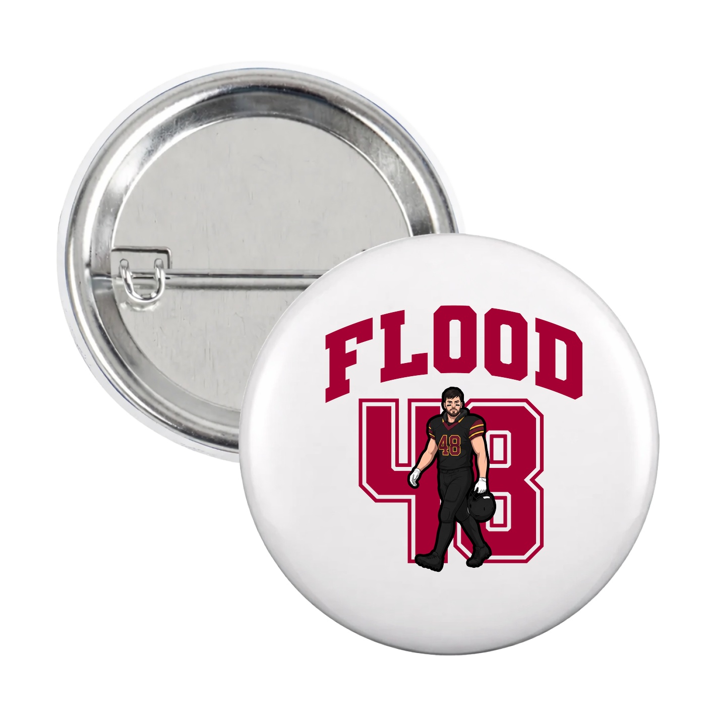 Game Day Button — Number in White