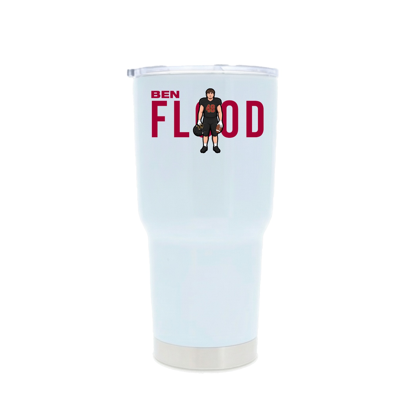 30oz Stainless Steel Tumbler — Player Name in White