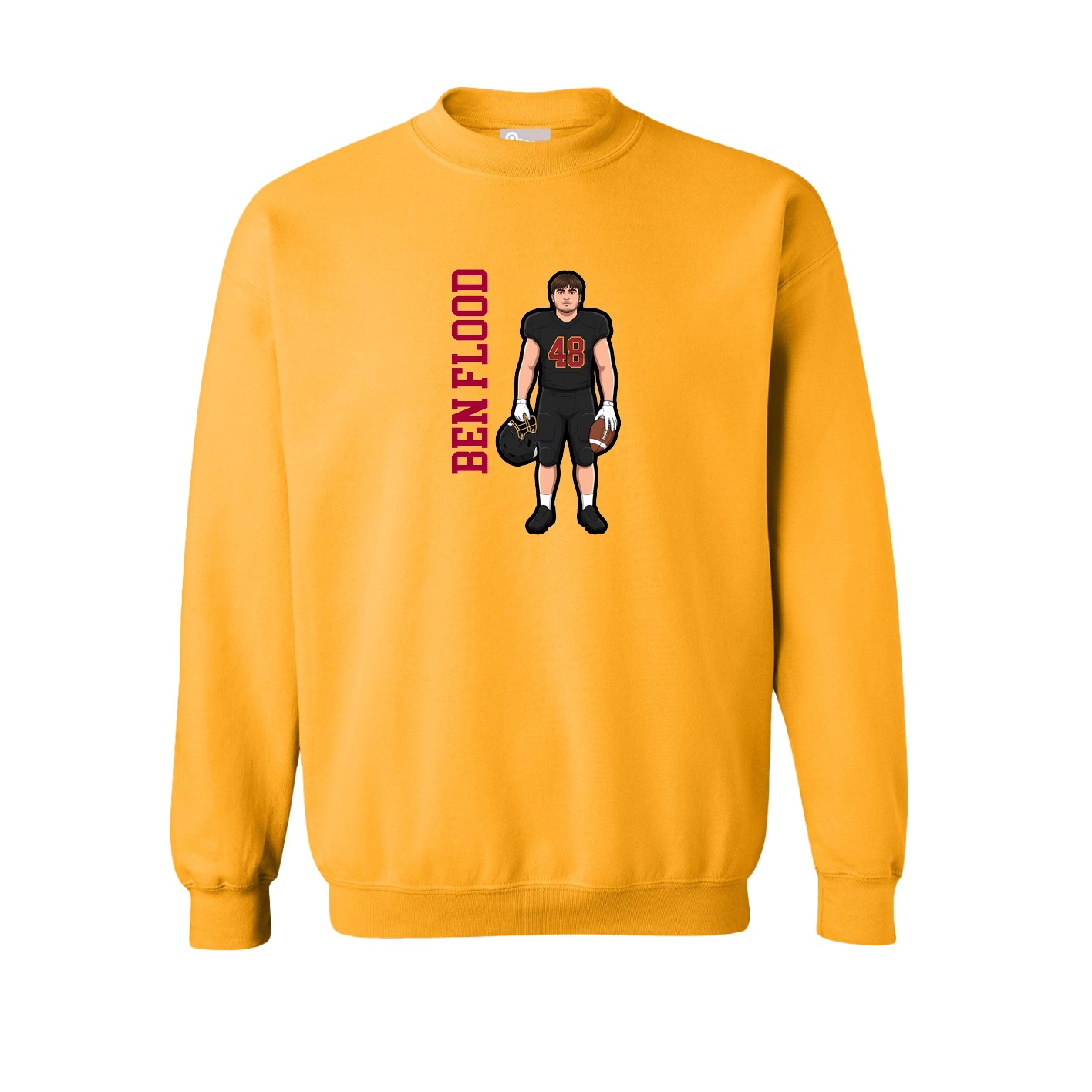 Fleece Crew — Name Vertical in Gold