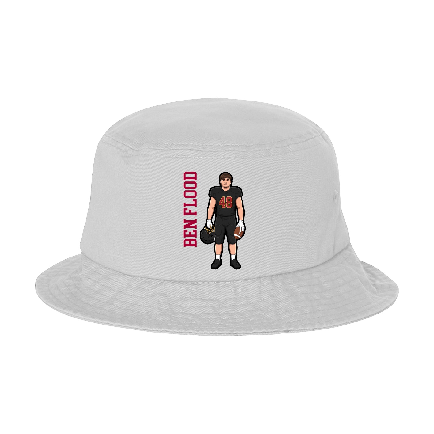 Bucket Cap — Name Vertical in White