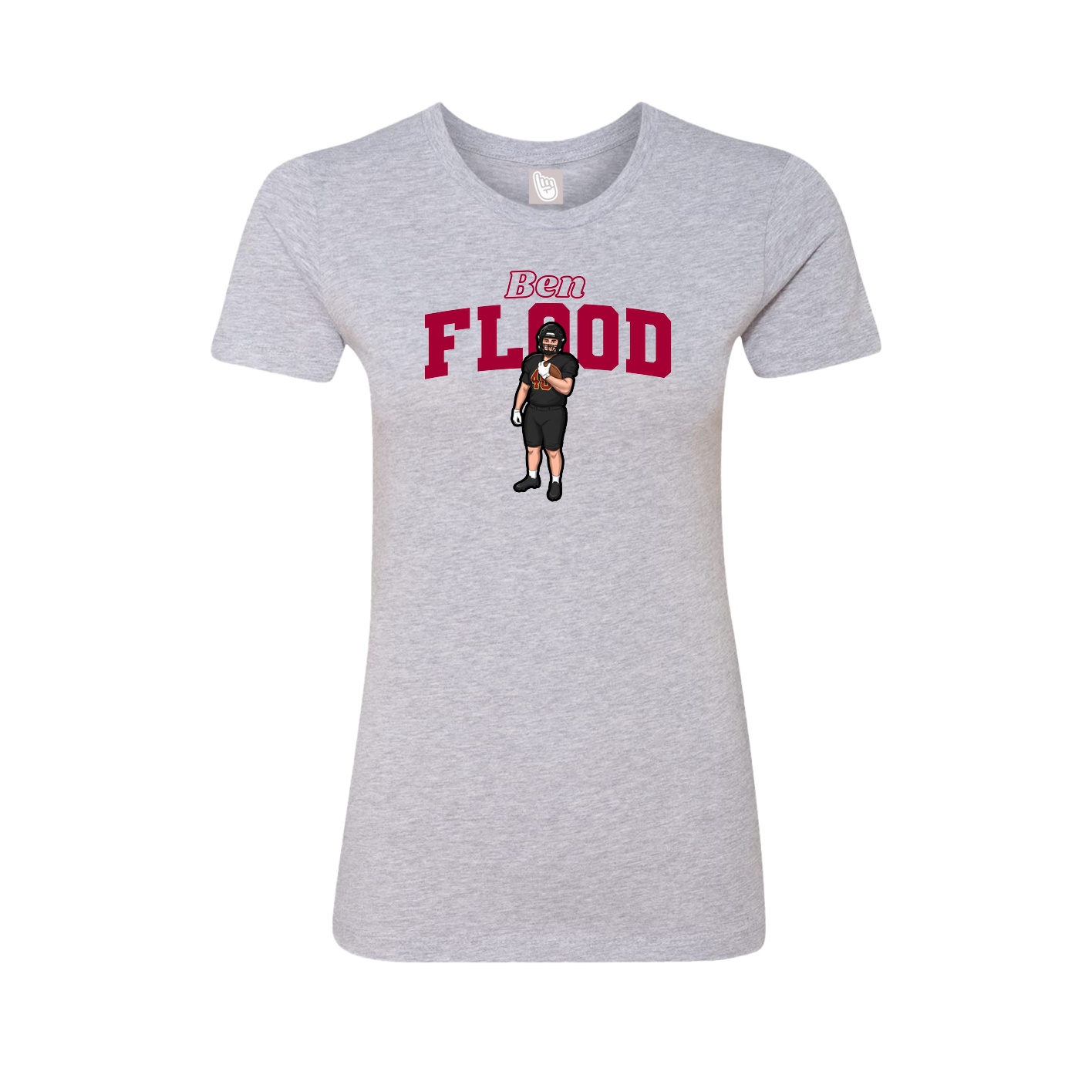 Fitted Women's Tee — Name Arch in Grey