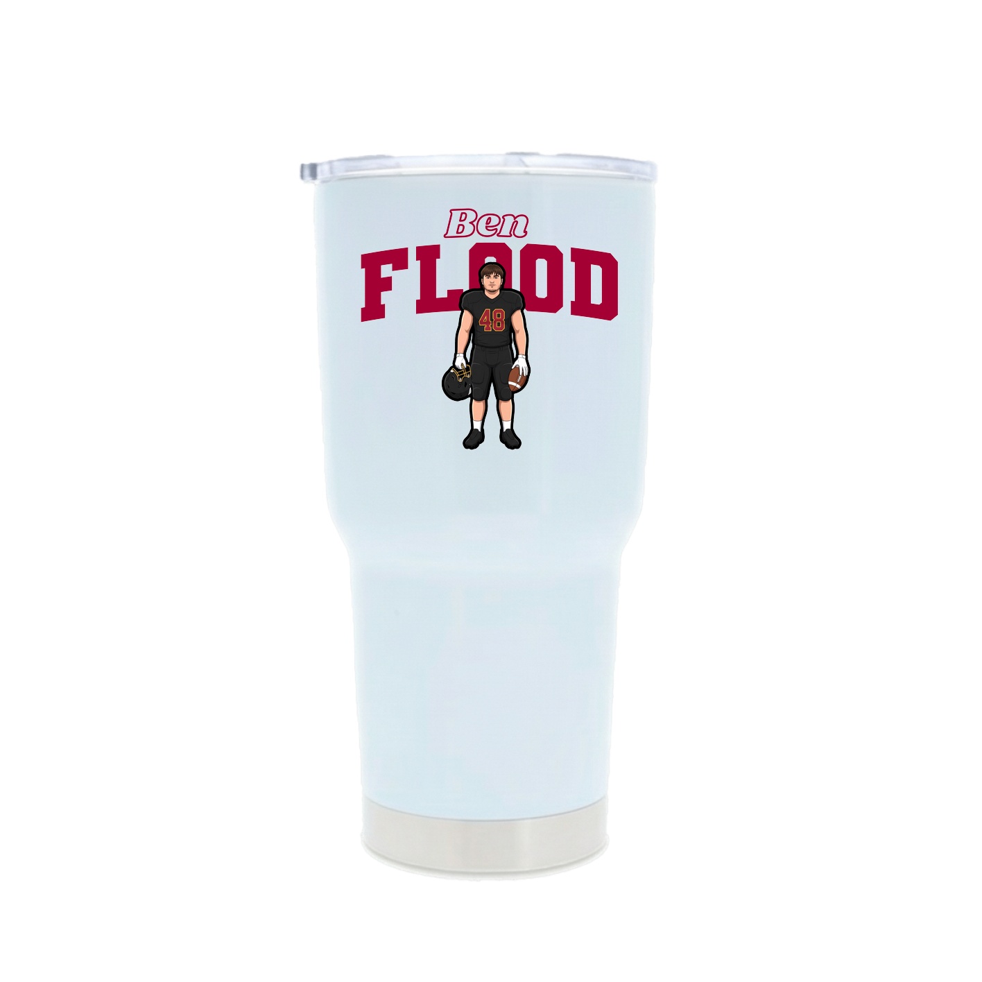 30oz Stainless Steel Tumbler — Name Arch in White